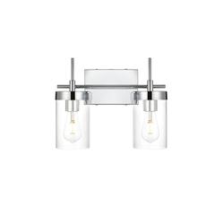 Benny 2 light Chrome and Clear Bath Sconce