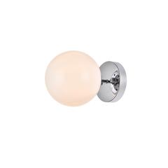 Mimi six inch dual flush mount and bath sconce in chrome with frosted glass