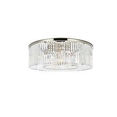 Sydney 10 light polished nickel Flush Mount Clear Royal Cut Crystal