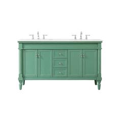 60 inch double bathroom vanity in vintage mint