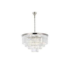 Sydney 17 light polished nickel Chandelier Clear Royal Cut Crystal