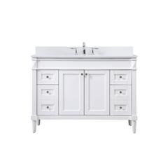 48 inch Single bathroom vanity in white with backsplash