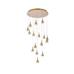 Amherst 36 inch LED chandelier in satin gold