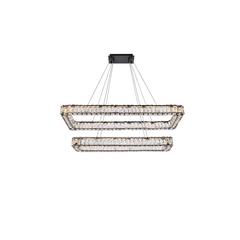 Monroe 42 inch LED double rectangle pendant in black