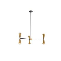 Cade 34 inch pendant in black and brass