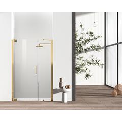 Semi-frameless hinged shower door 48 x 72 Brushed Gold