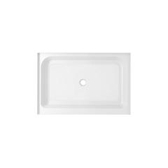 48x36 inch Single threshold shower tray center drain in glossy white