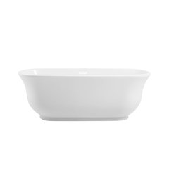 67 inch Soaking Bathtub in Glossy White with Polished White Trim