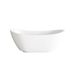 62 inch Soaking Bathtub in Glossy White with Polished White Trim