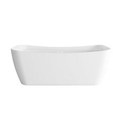 67 inch Soaking Bathtub in Glossy White with Polished White Trim