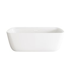 67 inch Soaking Bathtub in Glossy White with Polished White Trim