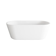 65 inch Soaking Bathtub in Glossy White with Polished White Trim