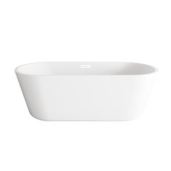 71 inch Soaking Bathtub in Glossy White with Polished White Trim