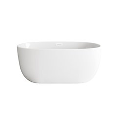 54 inch Soaking Bathtub in Glossy White with Polished White Trim