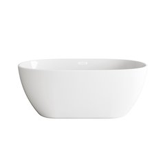 59 inch Soaking Bathtub in Glossy White with Polished White Trim