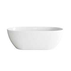 67 inch Soaking Bathtub in Glossy White with Polished White Trim
