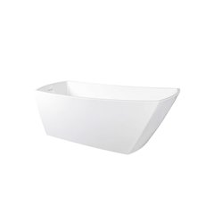 67 inch Soaking single slipper rectangular bathtub in glossy white and gold