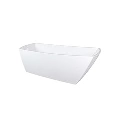 72 inch Soaking single slipper rectangular bathtub in glossy white and chrome