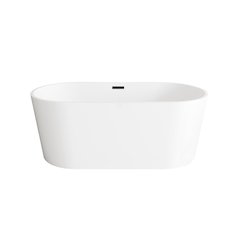59 inch Bathtub in Glossy White with Matte Black Trim