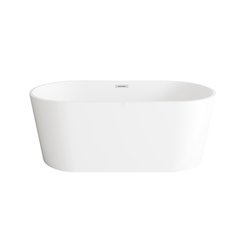 59 inch Bathtub in Glossy White with Chrome Trim