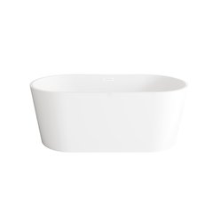 59 inch Bathtub in Glossy White with Polished White Trim