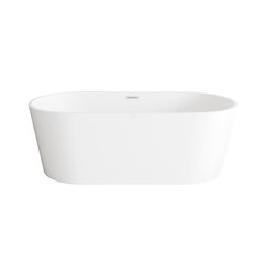 67 inch Bathtub in Glossy White with Brushed Nickel Trim