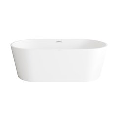 67 inch Bathtub in Glossy White with Chrome Trim