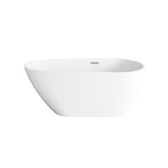 59 inch Bathtub in Glossy White with Brushed Nickel Trim