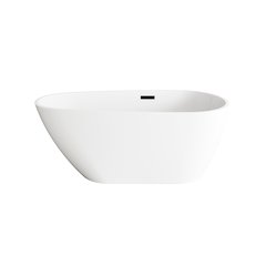 59 inch Bathtub in Glossy White with Matte Black Trim