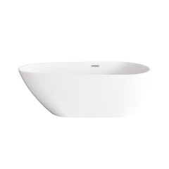 67 inch Bathtub in Glossy White with Brushed Nickel Trim