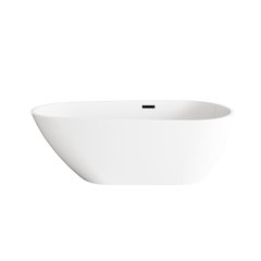 67 inch Bathtub in Glossy White with Matte Black Trim