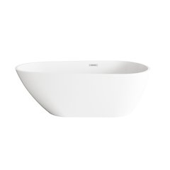 67 inch Bathtub in Glossy White with Chrome Trim