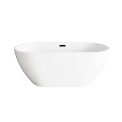 59 inch Bathtub in Glossy White with Matte Black Trim