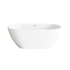 59 inch Bathtub in Glossy White with Chrome Trim
