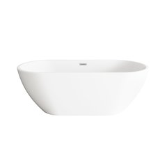 67 inch Bathtub in Glossy White with Brushed Nickel Trim
