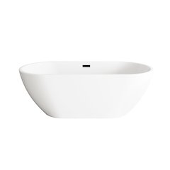 67 inch Bathtub in Glossy White with Matte Black Trim