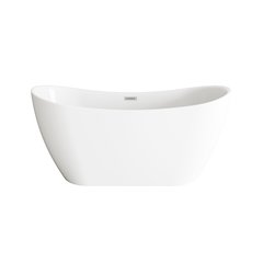 59 inch Bathtub in Glossy White with Brushed Nickel Trim