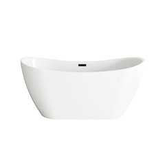 59 inch Bathtub in Glossy White with Matte Black Trim
