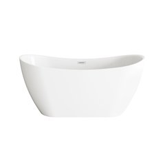 59 inch Bathtub in Glossy White with Chrome Trim