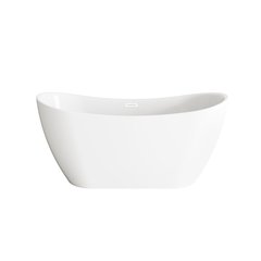 59 inch Bathtub in Glossy White with Polished White Trim