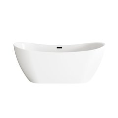 67 inch Bathtub in Glossy White with Matte Black Trim