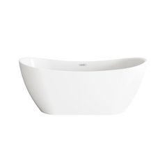67 inch Bathtub in Glossy White with Chrome Trim