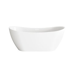 67 inch Bathtub in Glossy White with Polished White Trim