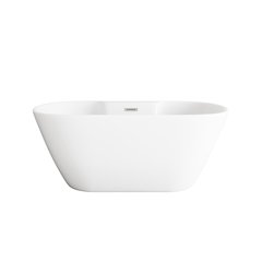 59 inch Bathtub in Glossy White with Brushed Nickel Trim