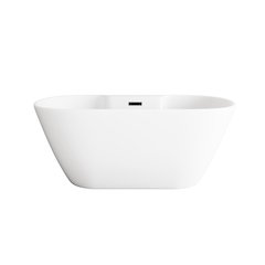 59 inch Bathtub in Glossy White with Matte Black Trim