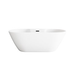 67 inch Bathtub in Glossy White with Matte Black Trim