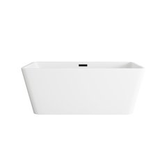 59 inch Bathtub in Glossy White with Matte Black Trim
