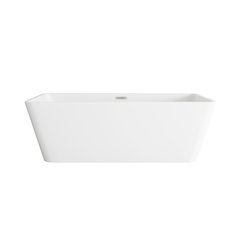 67 inch Bathtub in Glossy White with Brushed Nickel Trim