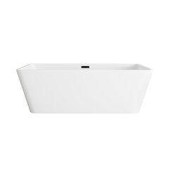 67 inch Bathtub in Glossy White with Matte Black Trim