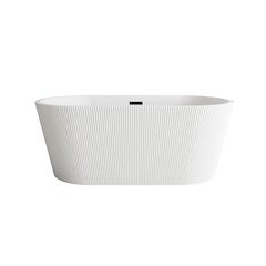 59 inch Bathtub in Glossy White with Matte Black Trim